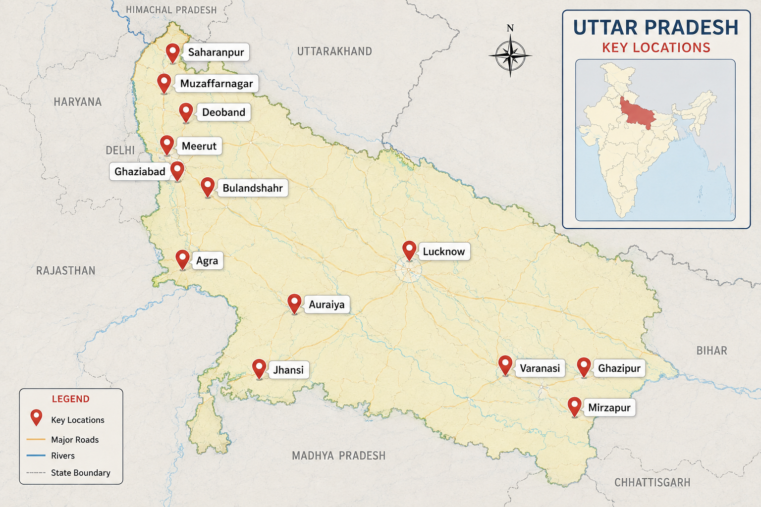 Decon Solar service locations in Uttar Pradesh